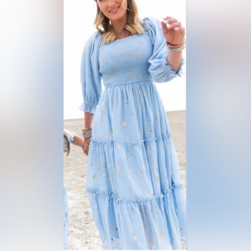 Ivy City Co Blue Starry Formal Dress